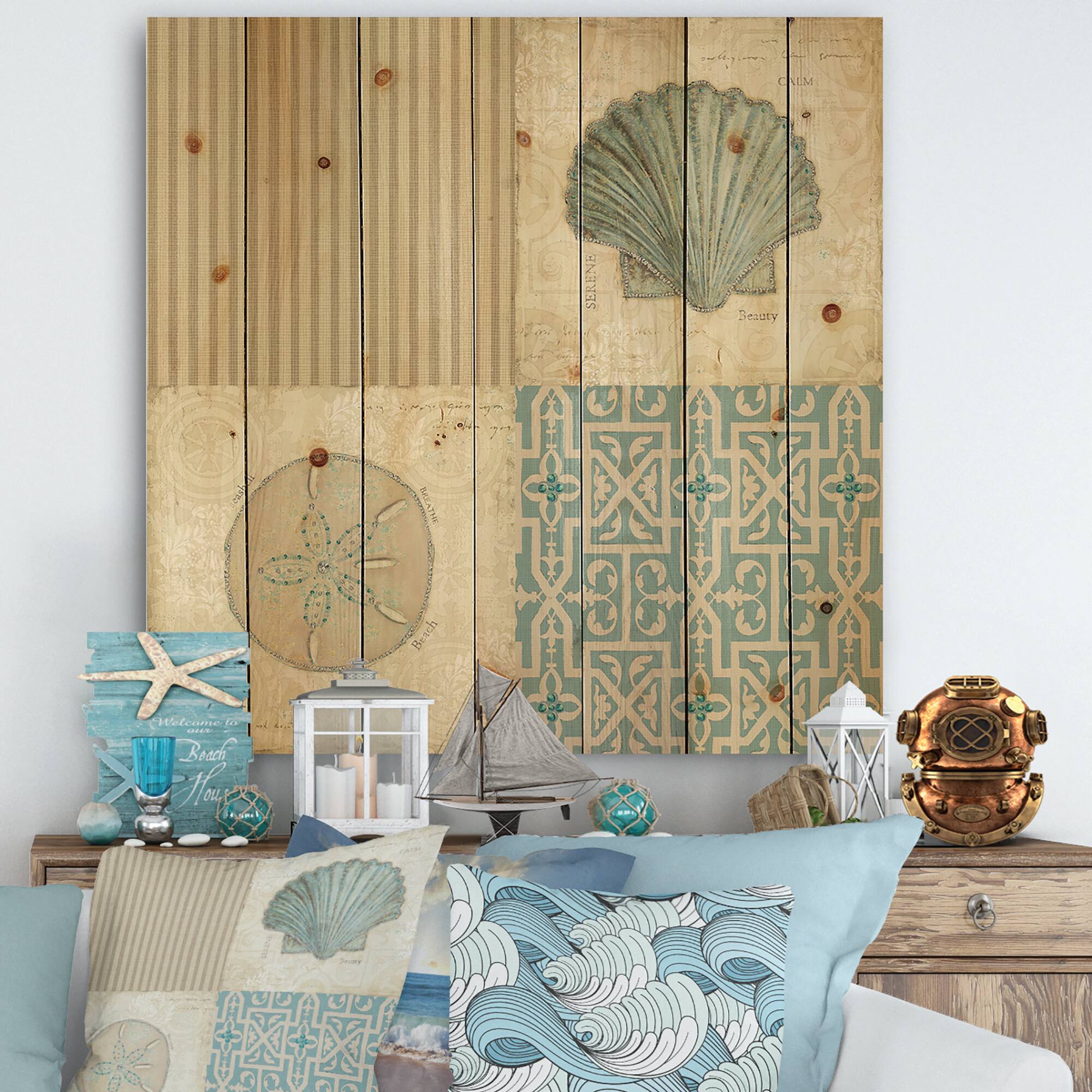 Designart - Beach Treasures Collage I